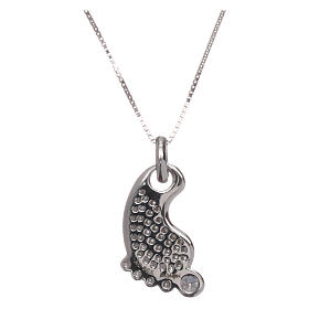 Collana AMEN argento 925 rodio piedino zirconi bianchi