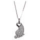 AMEN Necklace 925 sterling silver finished in rhodium baby foot pendant with white zircons s1