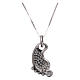 AMEN Necklace 925 sterling silver finished in rhodium baby foot pendant with white zircons s2