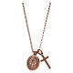 AMEN necklace in pink 925 silver with cross and medal s2