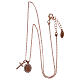 AMEN Necklace 925 silver rosé finish cross and miraculous medal with white zircons s3