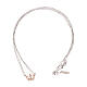 AMEN Necklace 925 silver rhodium/rosé finish crown with white zircons s3