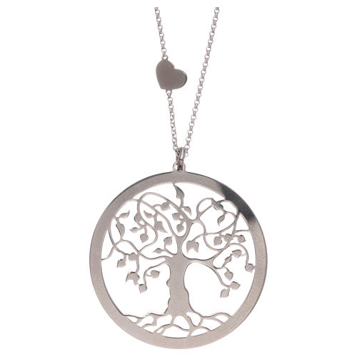 AMEN necklace in rhodium-plated 925 silver with tree of life 3