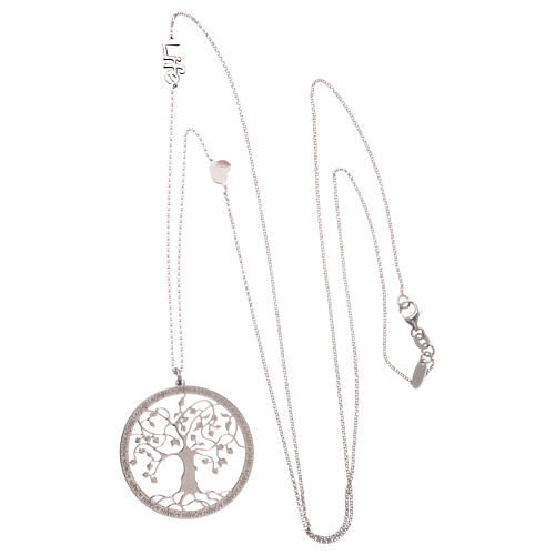 AMEN necklace in rhodium-plated 925 silver with tree of life 4