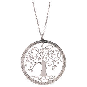 Collier AMEN argent 925 fin. rhodiée arbre de la vie