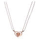 AMEN Necklace 925 silver rhodium/rosé finish heart with white zircons s2