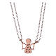 Angel-shaped AMEN necklace in pink rhodium-plated 925 silver with white rhinestones s2