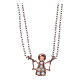 AMEN Necklace 925 silver rhodium/rosé finish angel with white zircons s1