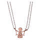 AMEN Necklace 925 silver rhodium/rosé finish angel with white zircons s2