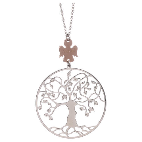 AMEN Necklace 925 silver rhodium/rosé finish angel tree of life 1