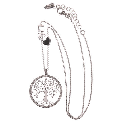 AMEN necklace in 925 silver rhodium finish withTree of Life 3