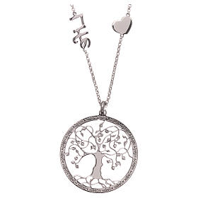 Collar AMEN plata 925 rodiada árbol de la vida