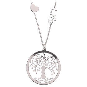 AMEN Necklace 925 silver finished in rhodium tree of life pendant