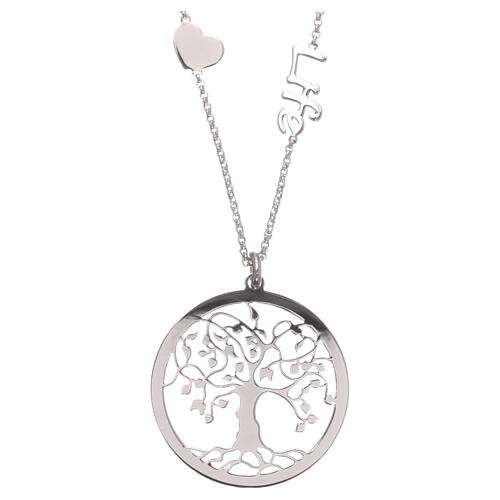 AMEN Necklace 925 silver finished in rhodium tree of life pendant 2