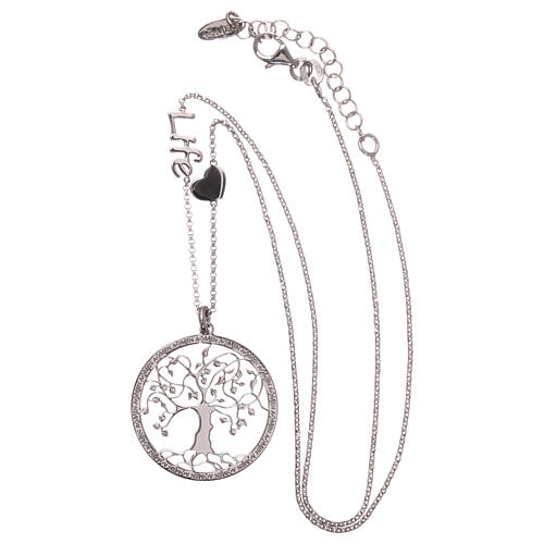 AMEN Necklace 925 silver finished in rhodium tree of life pendant 3