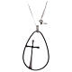 AMEN necklace in 925 silver rhodium/ruthenium finish with teardrop pendant, adjustable s2