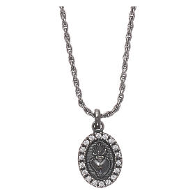 Collana AMEN arg 925 brunito zirconi bianchi Sacro Cuore