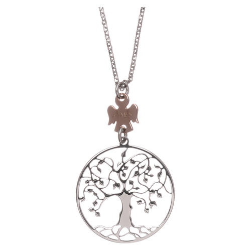 AMEN necklace in 925 silver rhodium/rose Tree of Life 1