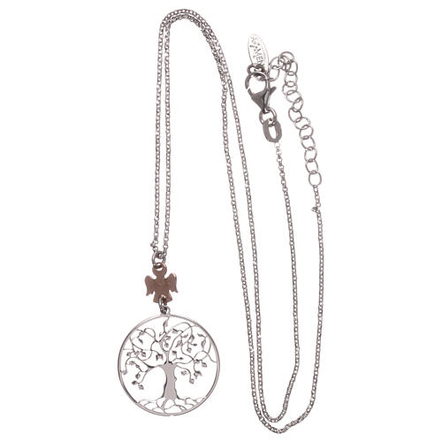 Necklace with tree of life, AMEN in 925 rose silver 3