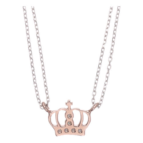 Necklace with tree of life, AMEN in 925 rose silver 5