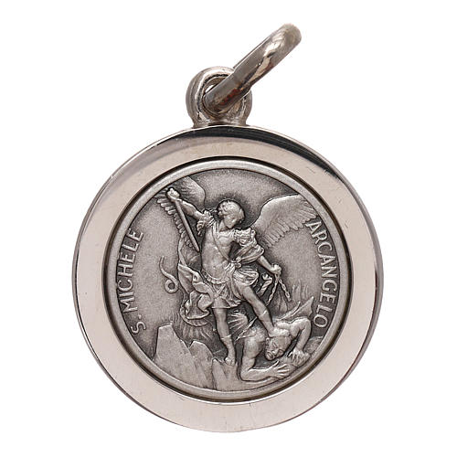 Medaglia San Michele Arcangelo argento 925 mis. 16 mm 1