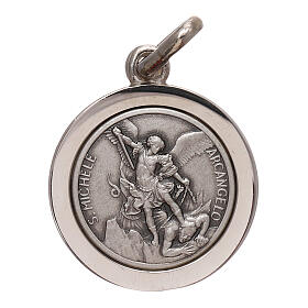 Medalha São Miguel Arcanjo prata 925 diâm. 16 mm