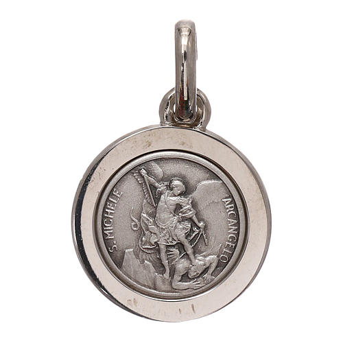 Medaglia San Michele Arcangelo argento 925 mis. 12 mm 1