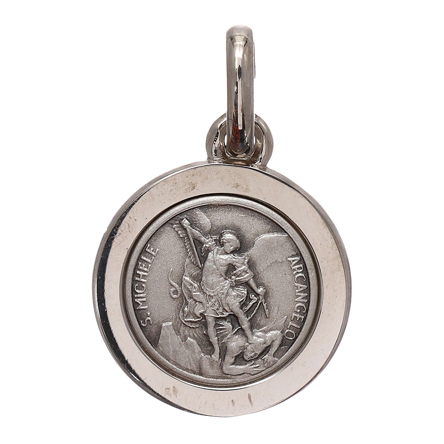 St. Michael the Archangel medal, in 925 silver meas. 12 mm online sales on