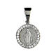 Miraculous Mary medal in 925 silver with clear zircons s1