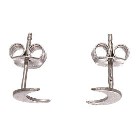Moon-shaped stud earrings AMEN, 925 silver