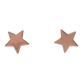 Star-shaped stud earrings AMEN, pink 925 silver.