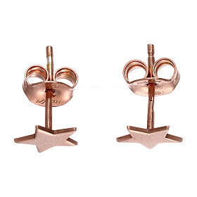 Star-shaped stud earrings AMEN, pink 925 silver.