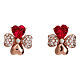 AMEN stud earrings, four-leaf clover, pink 925 silver and zircons s1