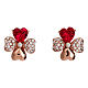 Four leaf clover stud earrings AMEN, in 925 silver and zircons s1