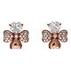 AMEN stud earrings, four-leaf clover, pink 925 silver and white zircons s1
