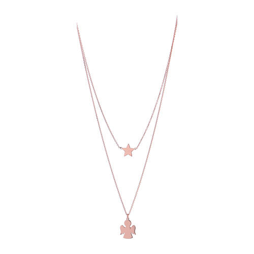 AMEN necklace of pink 925 silver, angel and star 1