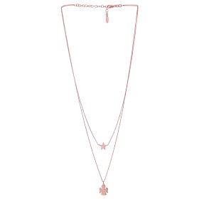 AMEN necklace with angel and star in 925 rose silver