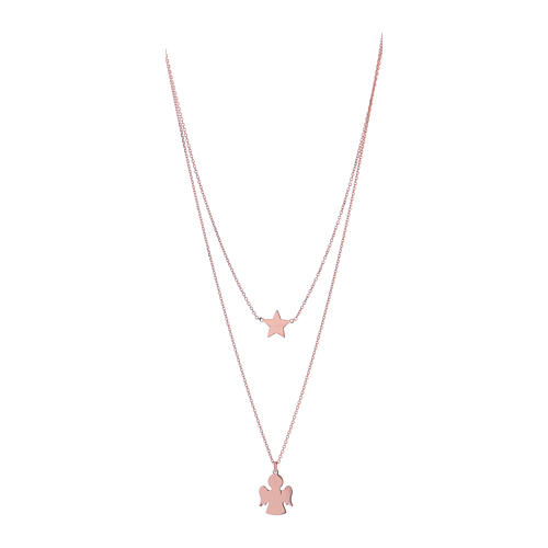 AMEN necklace with angel and star in 925 rose silver 1