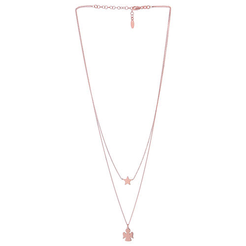 AMEN necklace with angel and star in 925 rose silver 2