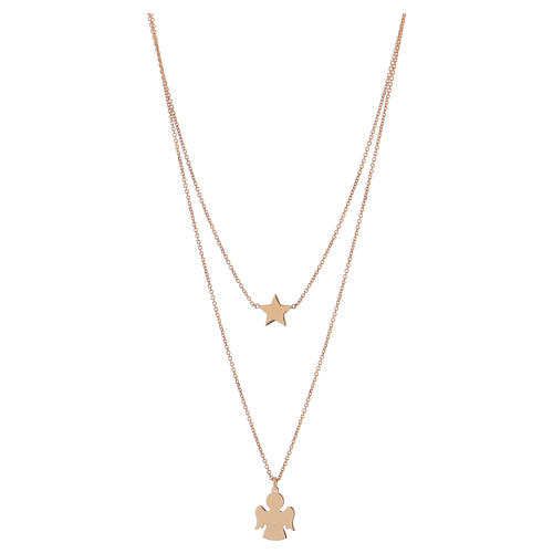 Necklace AMEN in 925 silver gold with angel and star 1