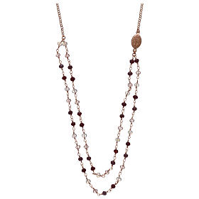 Collier AMEN en argent 925 rosé et cristaux violets