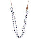 Collar AMEN de plata 925 rosada cristales azul s2