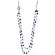 AMEN necklace, 925 silver and blue crystals s1