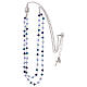AMEN necklace, 925 silver and blue crystals s3