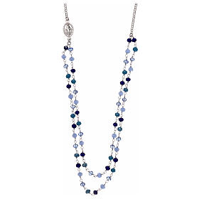 AMEN Necklace 925 silver cristals shades of blue