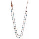 AMEN necklace, pink 925 silver and light blue crystals s1