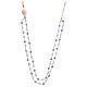 AMEN necklace, pink 925 silver and light blue crystals s2