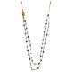 AMEN necklace, gold plated 925 silver and light blue crystals s1