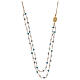 AMEN necklace, gold plated 925 silver and light blue crystals s2