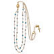AMEN necklace, gold plated 925 silver and light blue crystals s3